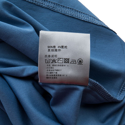 【18秋冬新款】VERRI/VERRI植絨工藝圖案,栩栩生動,圖案效果飽滿的藍色棉質圓領修身款長袖T恤-男士長袖T恤