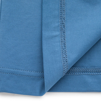 【18秋冬新款】VERRI/VERRI植絨工藝圖案,栩栩生動(dòng),圖案效果飽滿的藍(lán)色棉質(zhì)圓領(lǐng)修身款長(zhǎng)袖T恤-男士長(zhǎng)袖T恤